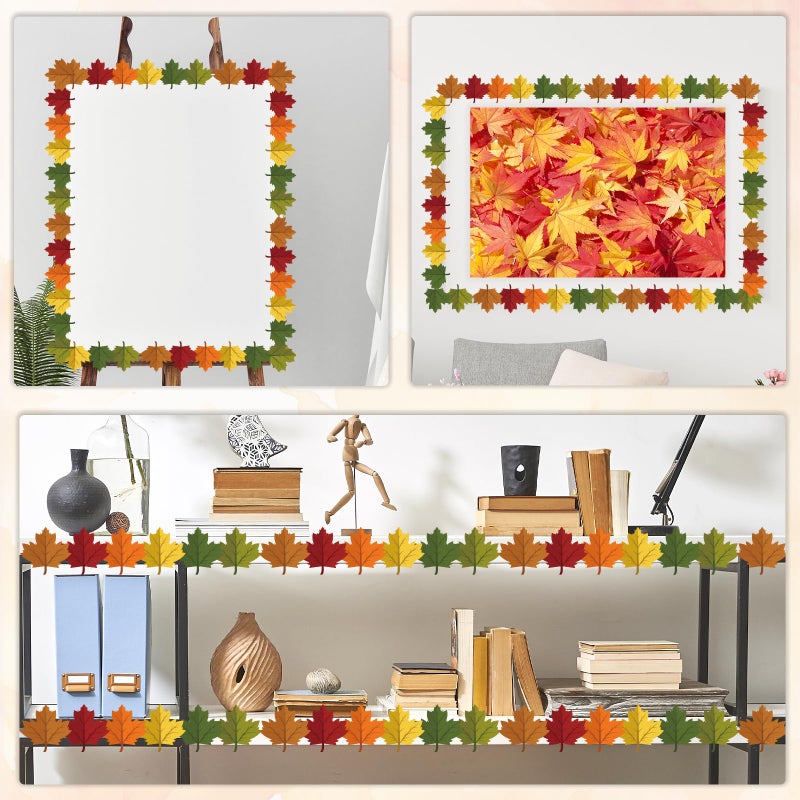 VABAMNA 50Ft Fall Bulletin Board Border Roll, Fall Classroom Decor, Maple Leaf Bulletin Board Decor for Autumn Thanksgiving Back to School Classroom Office Chalkboard Door Wall Decorations - Image 5